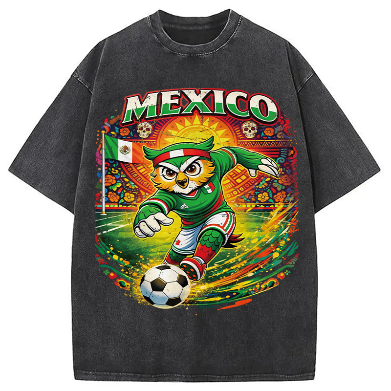 Modecanvas Mexico Soccer DTG Printing Washed T-Shirt