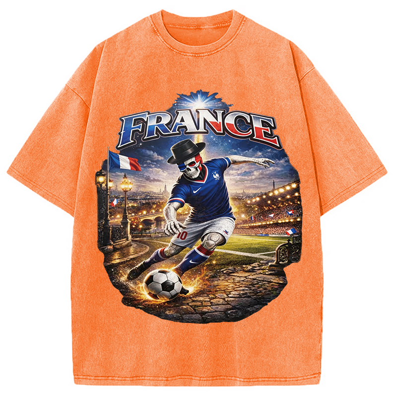 Modecanvas France Soccer DTG Printing Washed T-Shirt