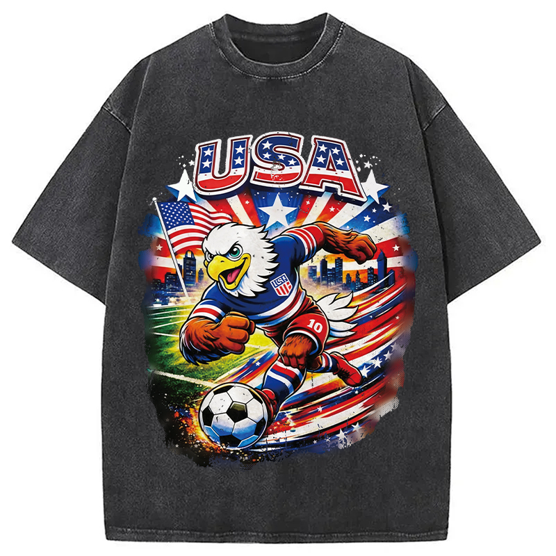 Modecanvas American Eagle Soccer DTG Printing Washed T-Shirt