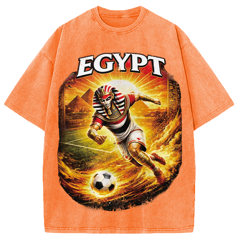 Modecanvas Egypt Soccer DTG Printing Washed T-Shirt