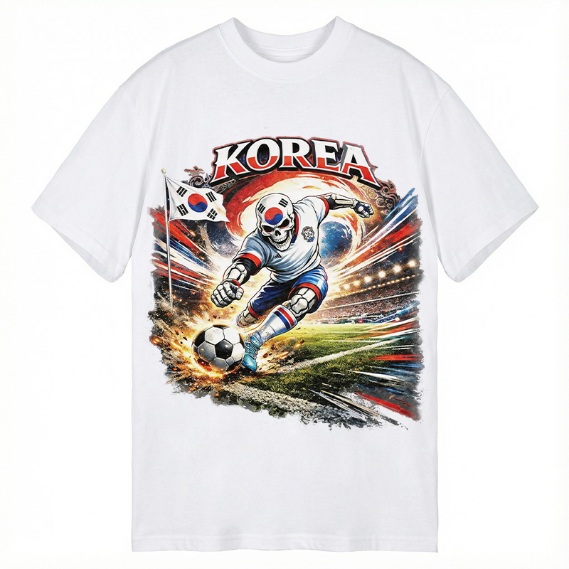 Modecanvas Korea Soccer Vintage DTG Printing Classic T-Shirt-modecanvas