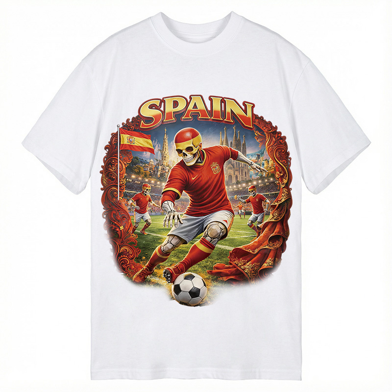 Modecanvas Spain Soccer Vintage DTG Printing Classic T-Shirt-modecanvas