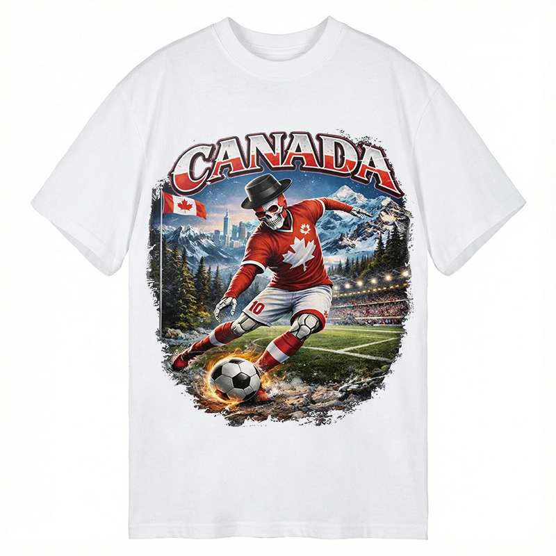 Modecanvas Canada Soccer Vintage DTG Printing Classic T-Shirt-modecanvas