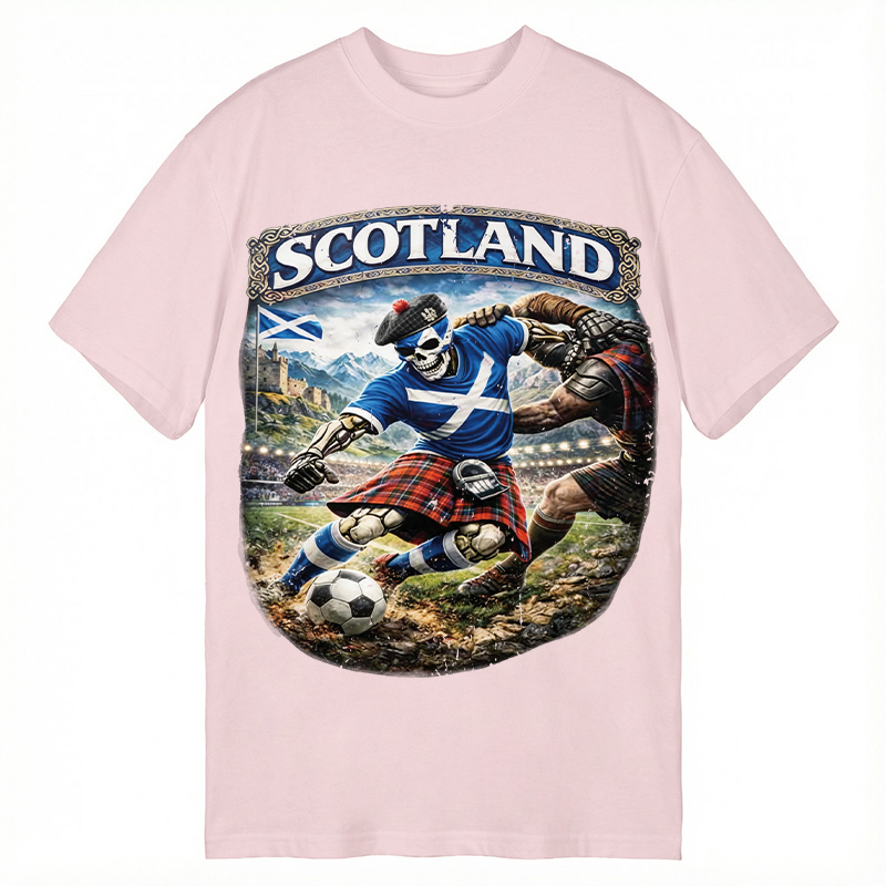 Modecanvas Scotland Soccer Skull DTG Printing Classic T-Shirt-modecanvas