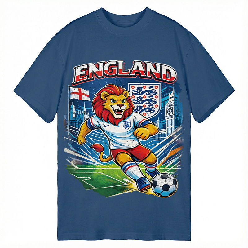 Modecanvas England Lion Soccer DTG Printing Classic T-Shirt-modecanvas