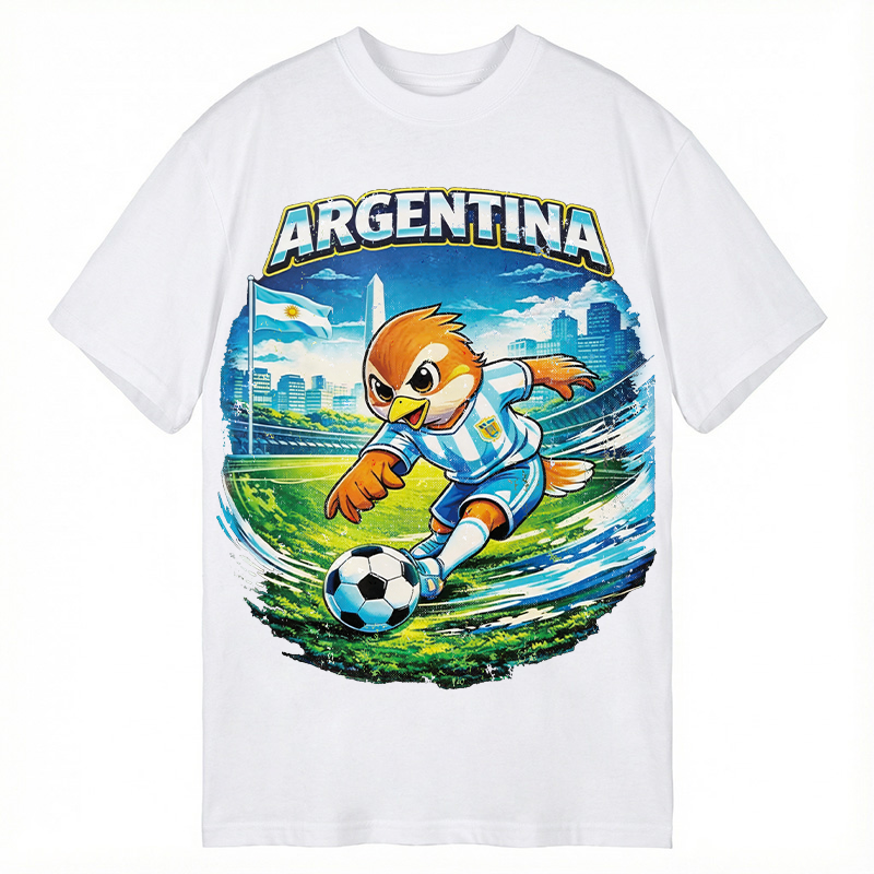 Modecanvas Argentina Rooster Soccer DTG Printing Classic T-Shirt-modecanvas