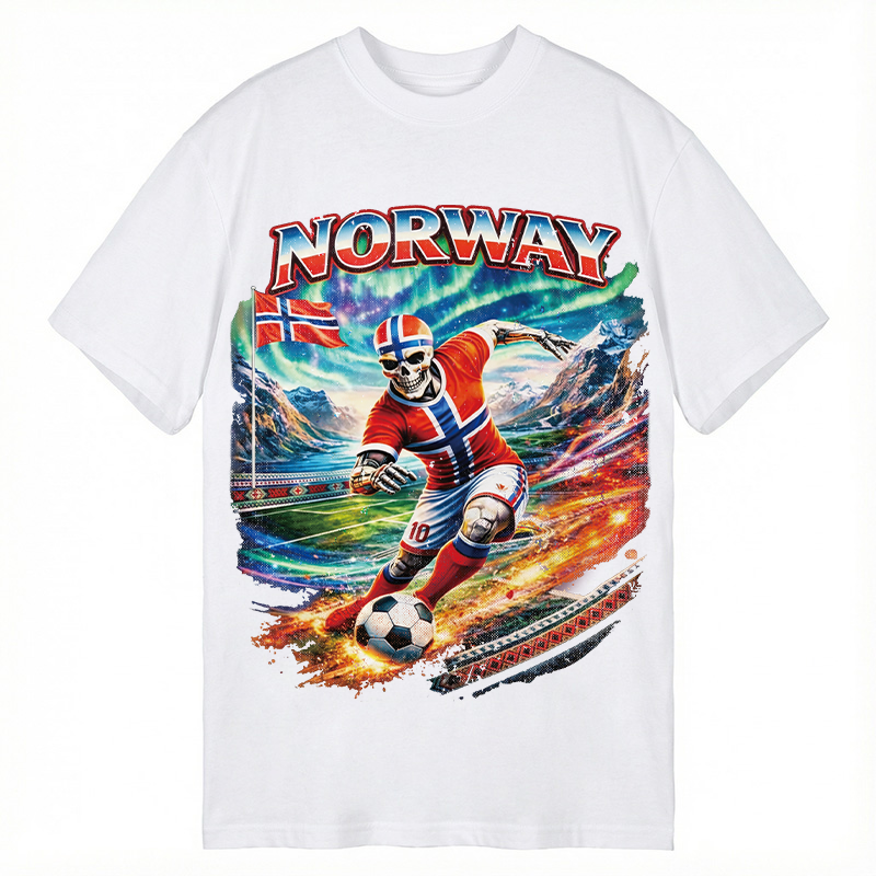 Modecanvas Northern Lights Football DTG Printing Classic T-Shirt-modecanvas