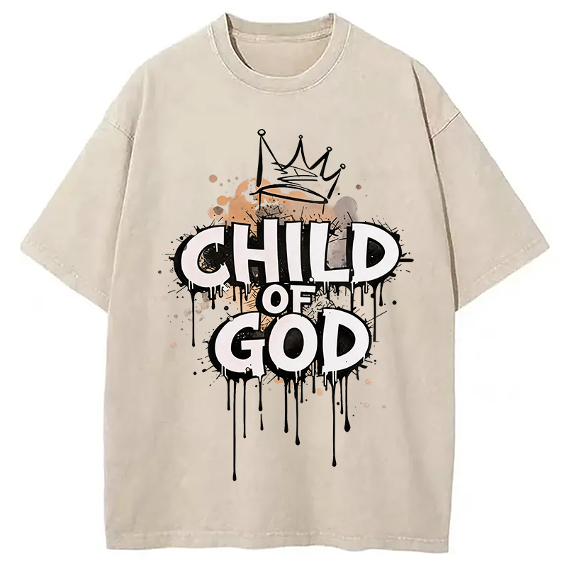 Modecanvas Child Of God DTG Printing Washed T-Shirt