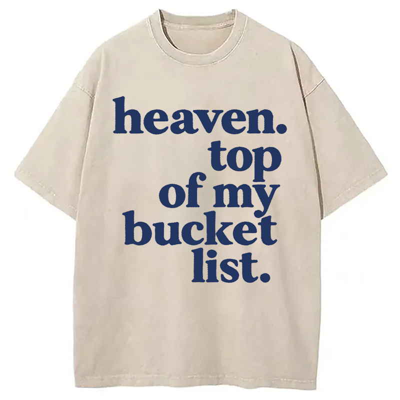 Modecanvas Heaven Bucket List DTG Printing Washed T-Shirt