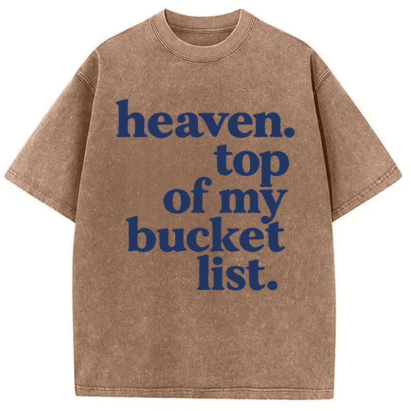 Modecanvas Heaven Bucket List DTG Printing Washed T-Shirt