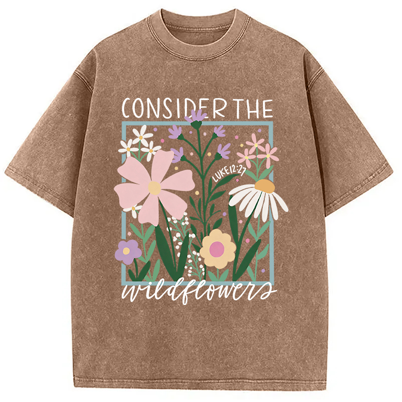 Modecanvas Consider the Wildflowers DTG Printing Washed T-Shirt