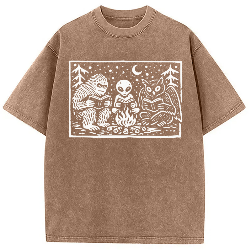 Modecanvas Cryptid Book Club DTG Printing Washed T-Shirt