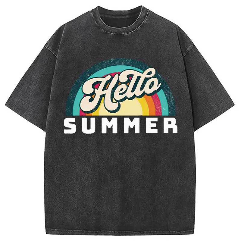 Modecanvas Hello Summer DTG Printing Washed T-Shirt