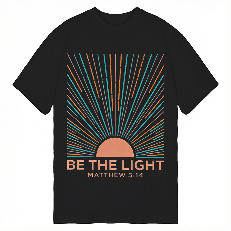 Modecanvas Be The Light DTG Printing Classic T-Shirt-modecanvas