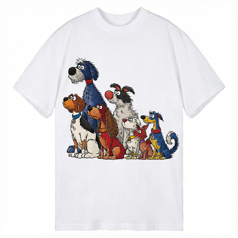 Modecanvas The Waiting Dog Art DTG Printing Classic T-Shirt-modecanvas