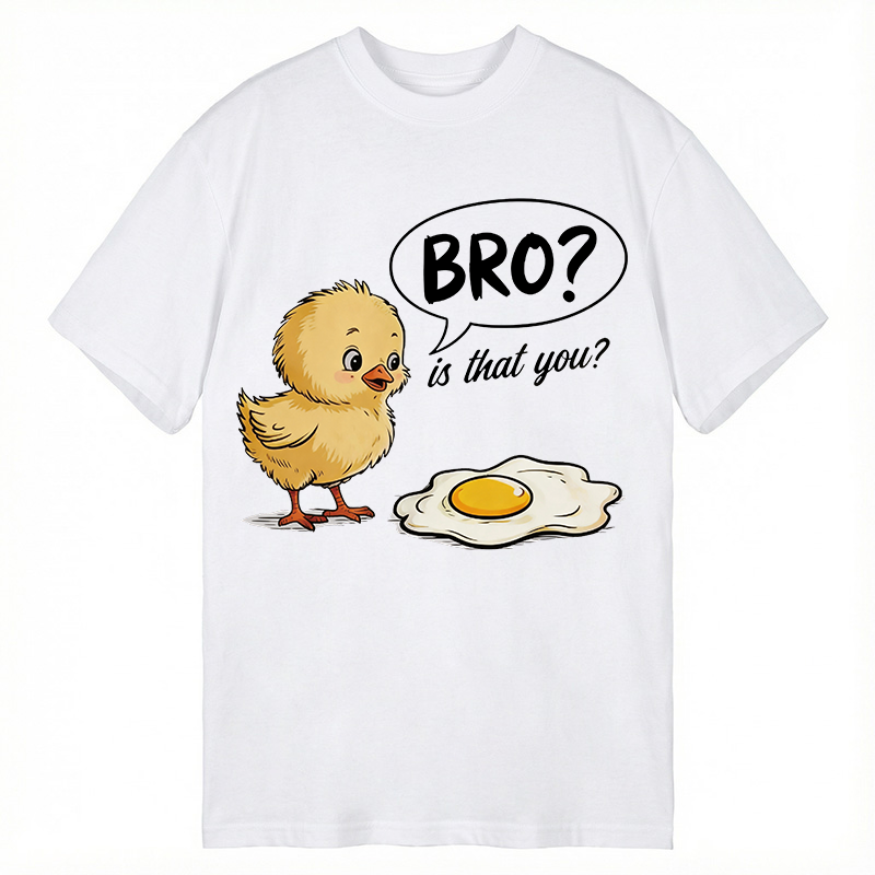 Modecanvas Funny Chick And Egg DTG Printing Classic T-Shirt-modecanvas
