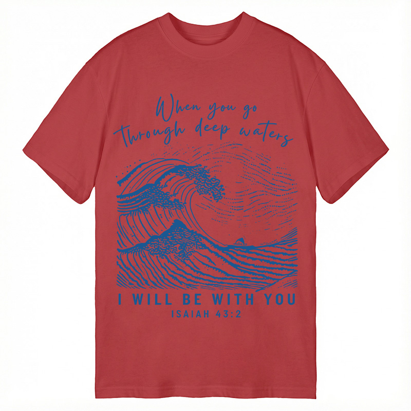 Modecanvas I Will Be With You Wave DTG Printing Classic T-Shirt-modecanvas