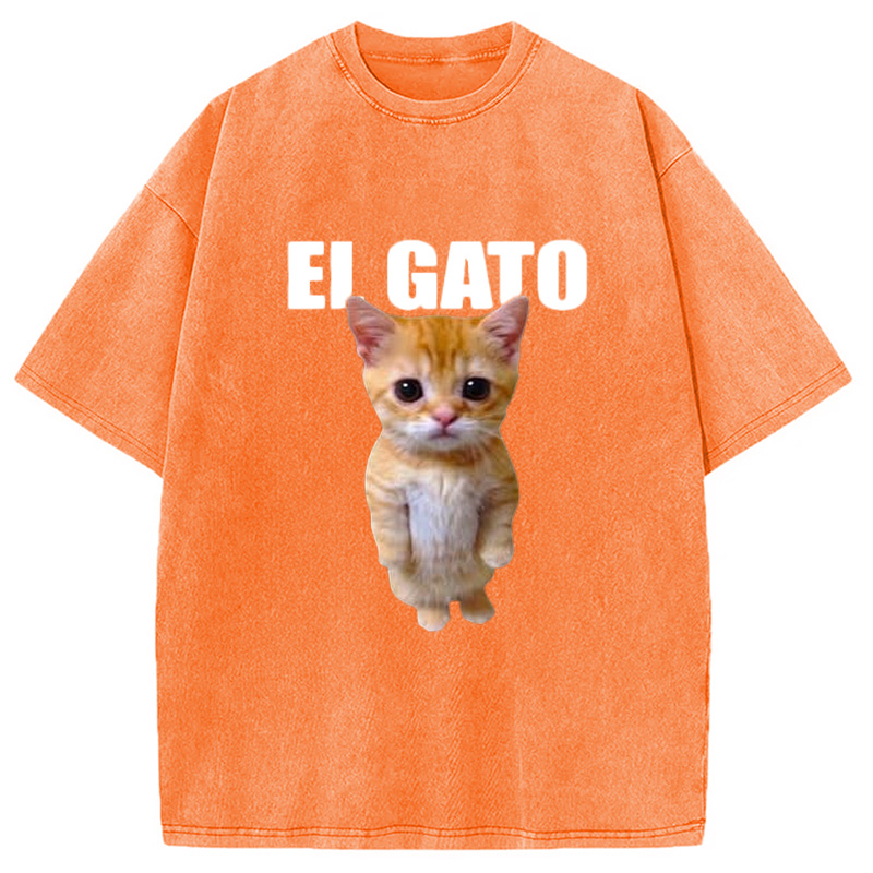 Modecanvas Sad Crying Cat Meme Washed T-Shirt