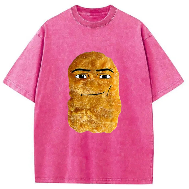Modecanvas Chicken Nugget Meme Washed T-Shirt