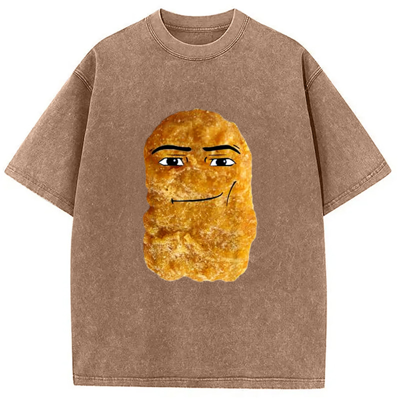 Modecanvas Chicken Nugget Meme Washed T-Shirt
