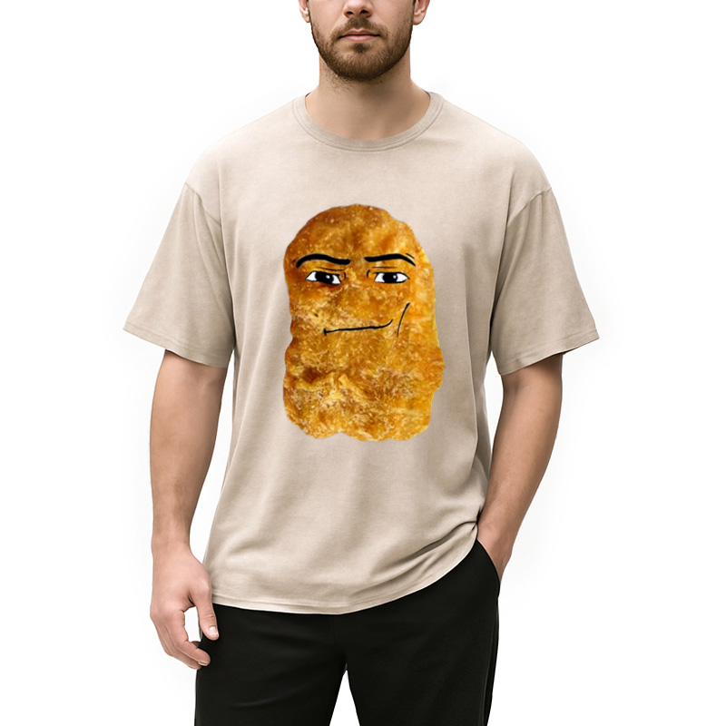 Modecanvas Chicken Nugget Meme Washed T-Shirt
