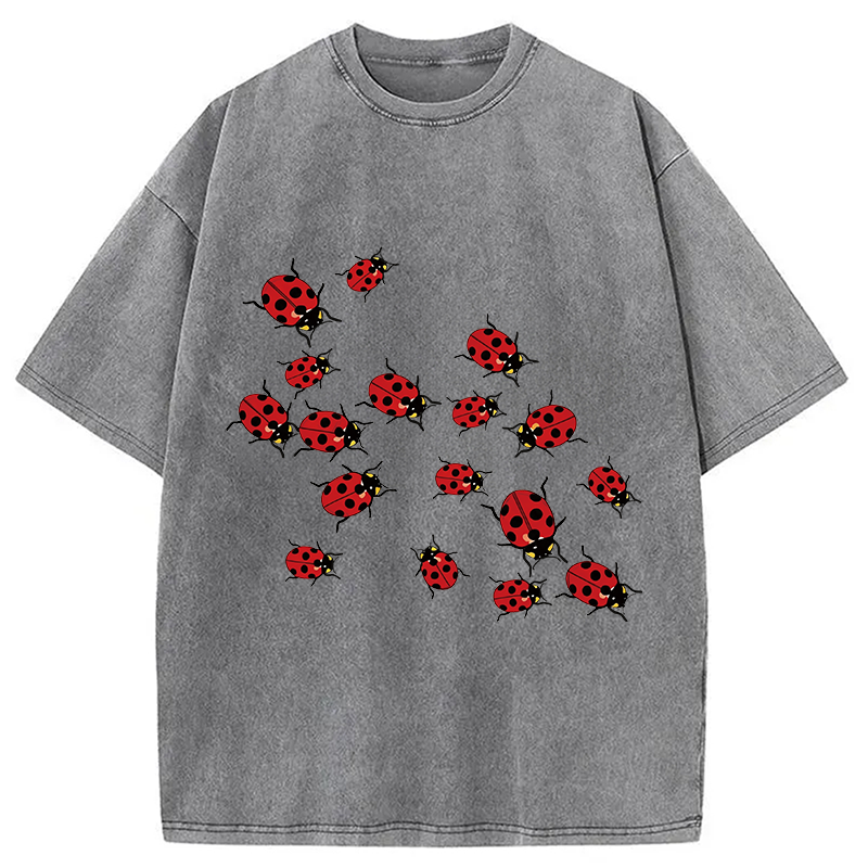 Modecanvas Ladybug DTG Printing Washed T-Shirt