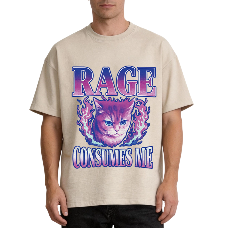 Modecanvas Rage Consumes Me DTG Printing Washed T-Shirt
