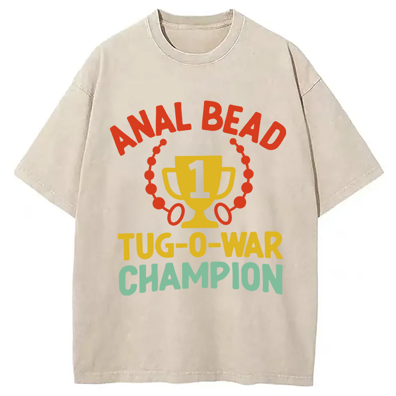 Modecanvas Anal Bead Funny Humorous DTG Printing Washed T-Shirt