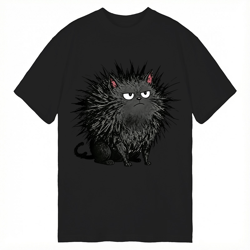 Modecanvas Feral Cat Having A Total Meltdown DTG Printing Classic T-Shirt-modecanvas