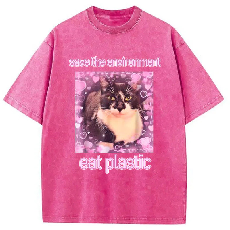 Modecanvas Save The Environment Washed T-Shirt