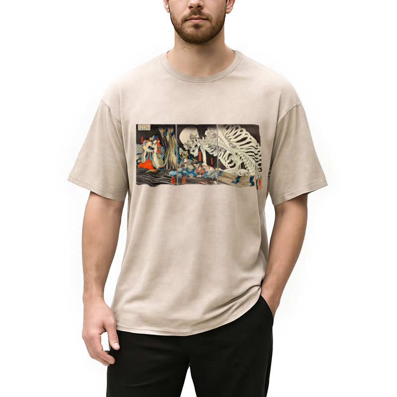 Modecanvas The Witch And The Skeleton Washed T-Shirt
