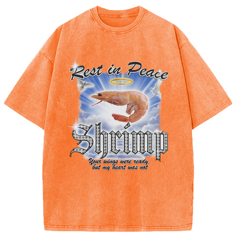 Modecanvas RIP SHRIMP Washed T-Shirt