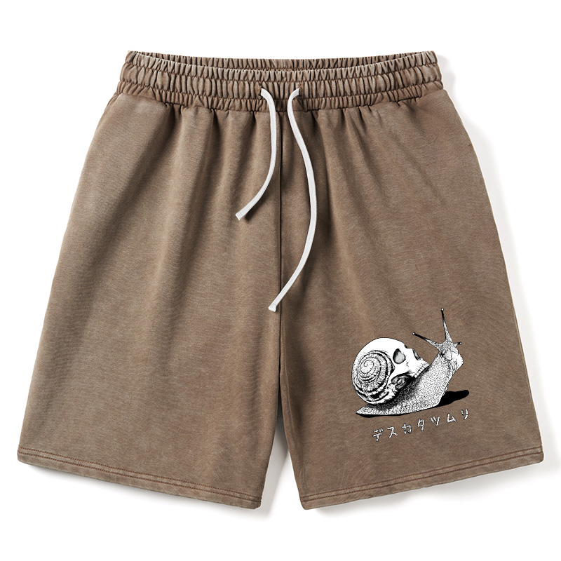 Modecanvas Death Snail Manga Washed Shorts