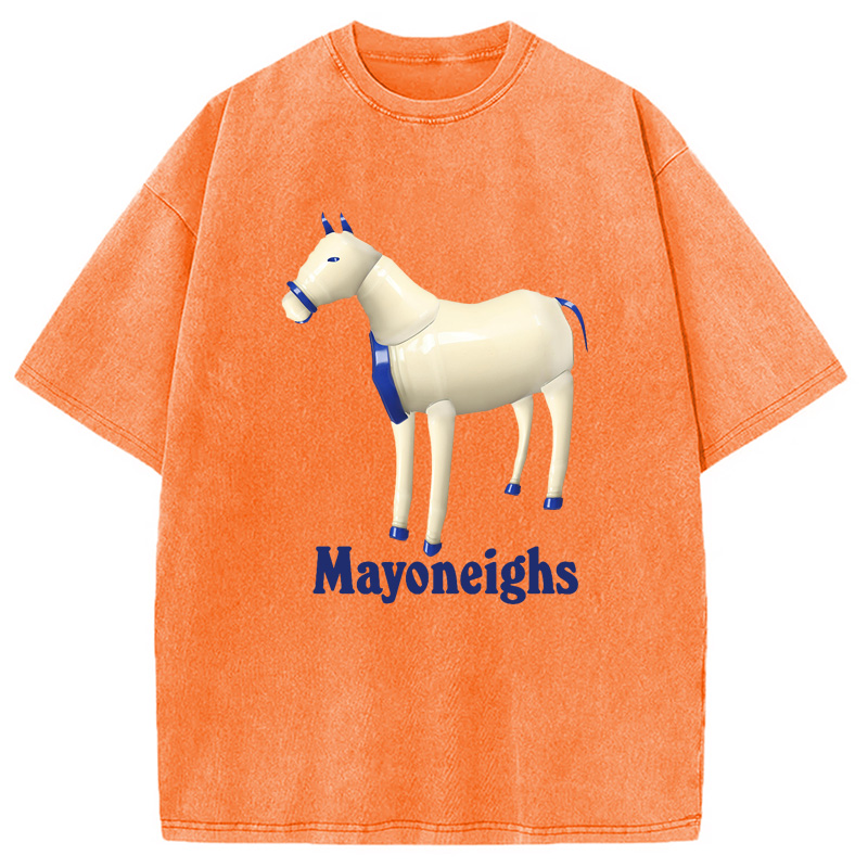 Modecanvas Mayoneighs Horse Washed T-Shirt