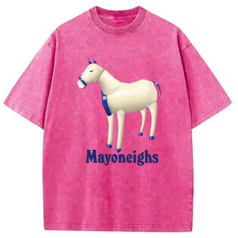 Modecanvas Mayoneighs Horse Washed T-Shirt