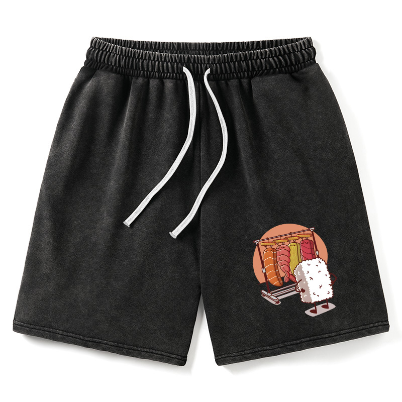 Modecanvas Which One Should I Wear Today Washed Shorts