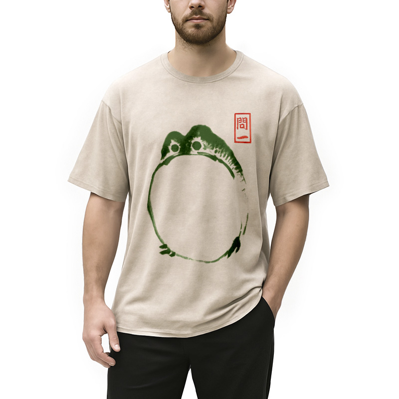 Modecanvas Big Belly Frog Washed T-Shirt