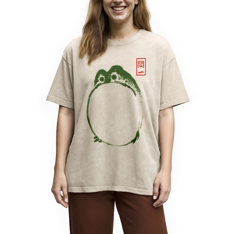 Modecanvas Big Belly Frog Washed T-Shirt