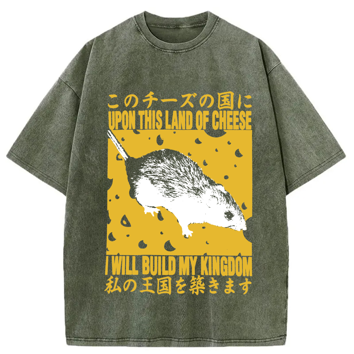 Modecanvas I Will Bulid My Kingdom DTG Printing Washed T-Shirt-modecanvas