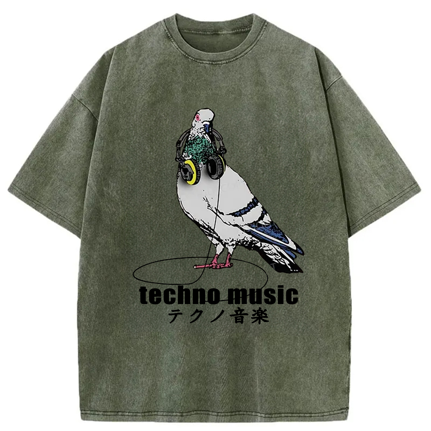 Modecanvas Techno Music Washed T-Shirt