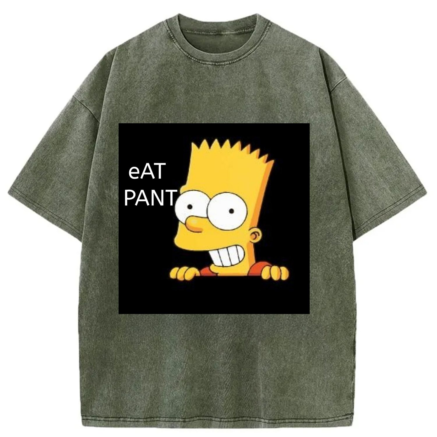 Modecanvas Eat Pant Funny Washed T-Shirt