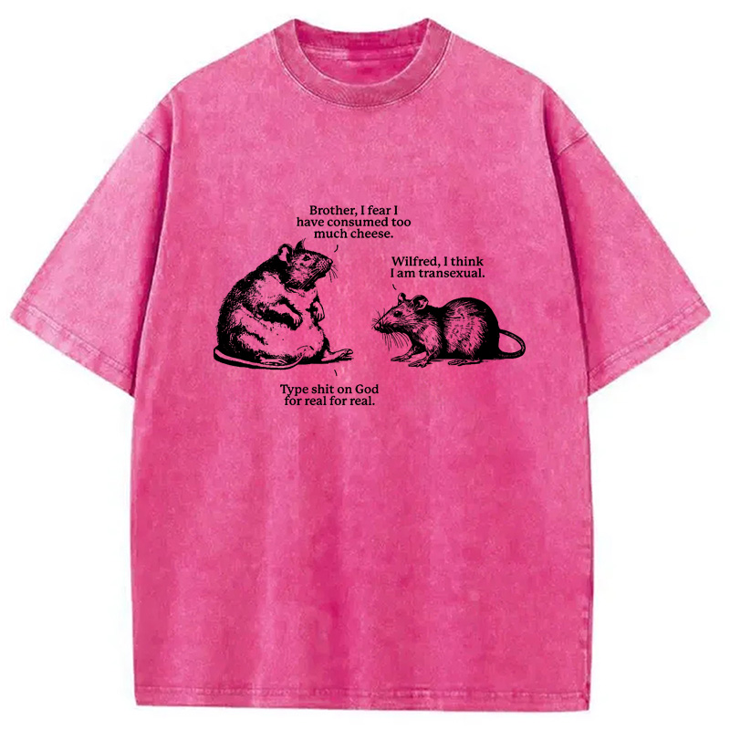 Modecanvas Rats Too Much Cheese Washed T-Shirt