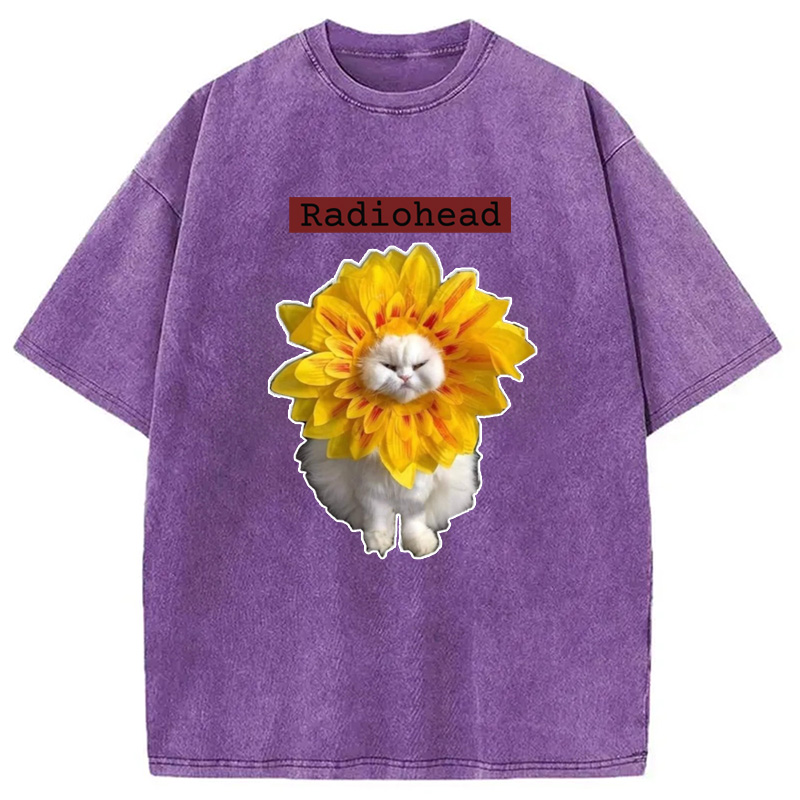 Modecanvas Radiohead Cat Washed T-Shirt
