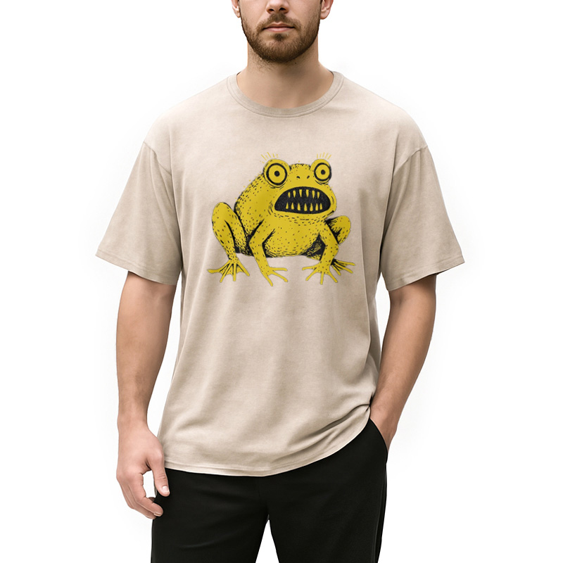 Modecanvas Horrible Japanese Frog Vintage Washed T-Shirt