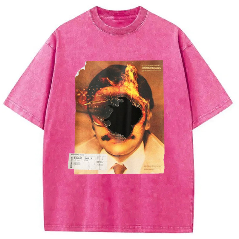 Modecanvas Hiphop Abstract Art Washed T-Shirt