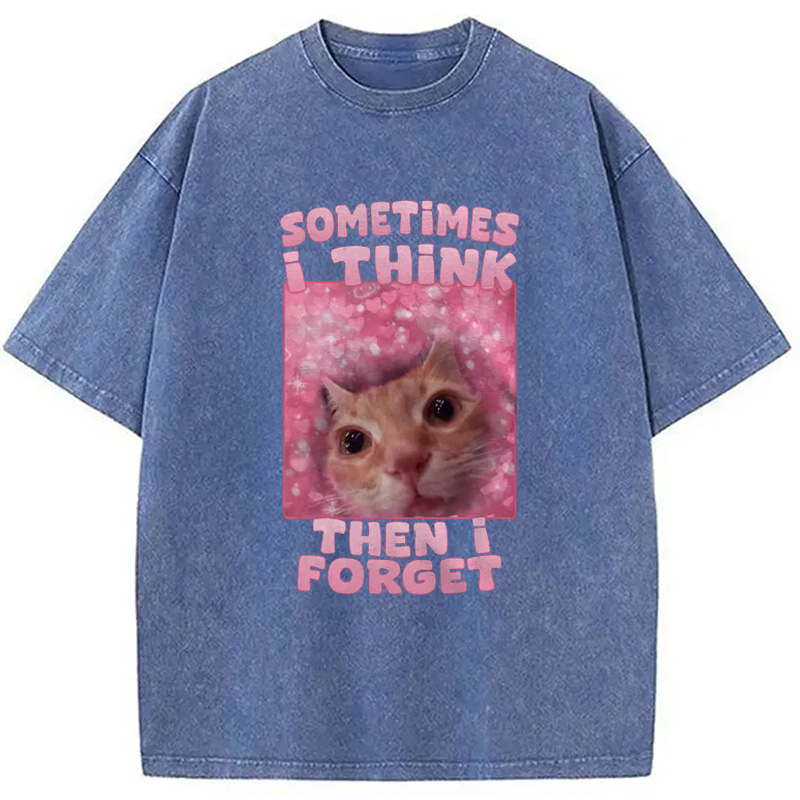 Modecanvas Sometimes I Think Then I Forget Washed T-Shirt