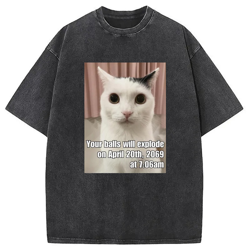 Modecanvas Your Balls Will Explode | Funny Washed T-Shirt