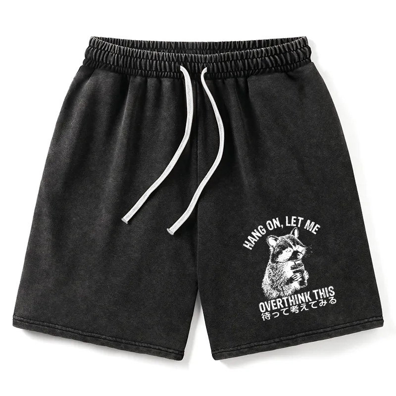 Modecanvas Overthink Raccoon Washed Shorts