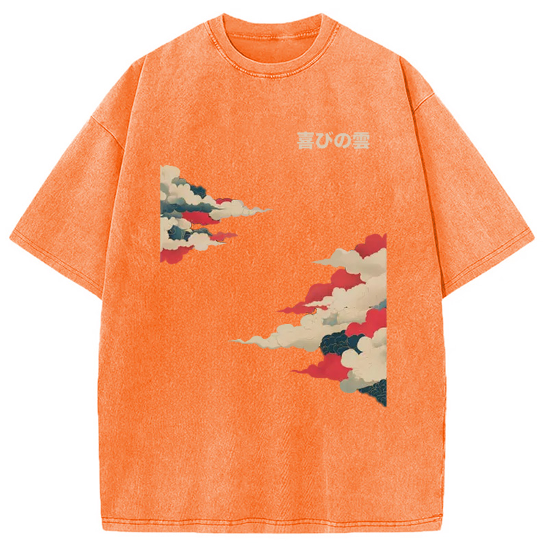 Modecanvas Japanese Clouds Washed T-Shirt