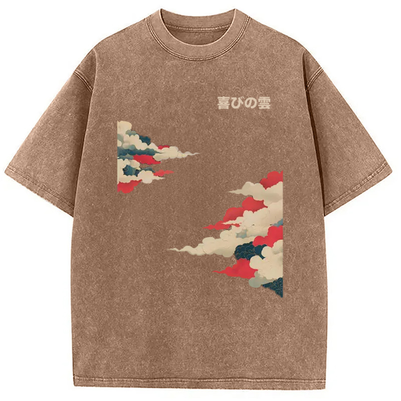Modecanvas Japanese Clouds Washed T-Shirt